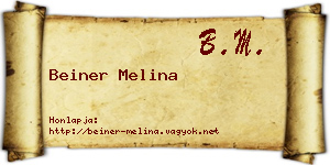 Beiner Melina névjegykártya